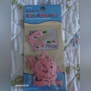 New ALLARY Stick-on Letters Pink 31 Letters Pack Scrapbooking